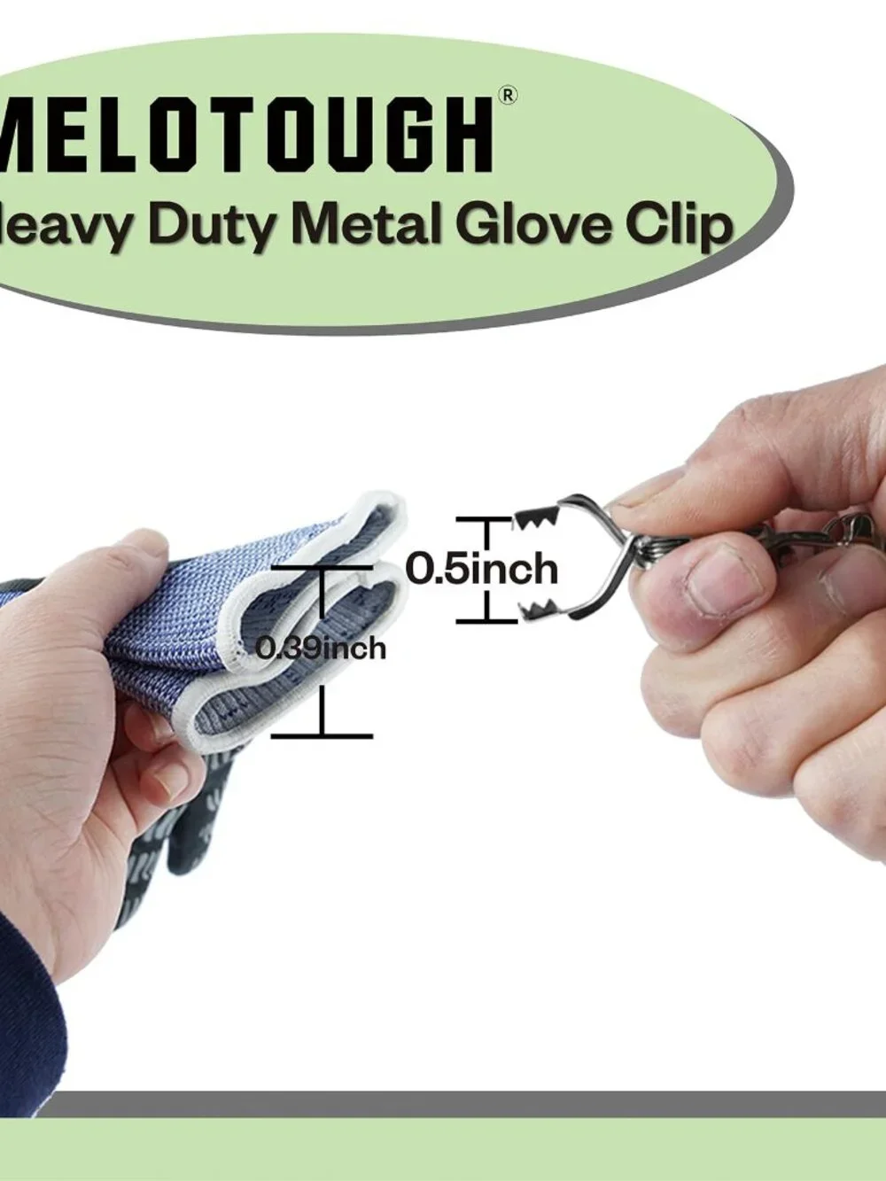 MELOTOUGH Metal Glove Clip Heavy Duty Glove Clips for Work Glove Holders Safety